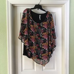 Floral chiffon tunic
